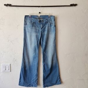 American Eagle Y2K Flare Low Rise Light Wash Blue Jeans Size 10